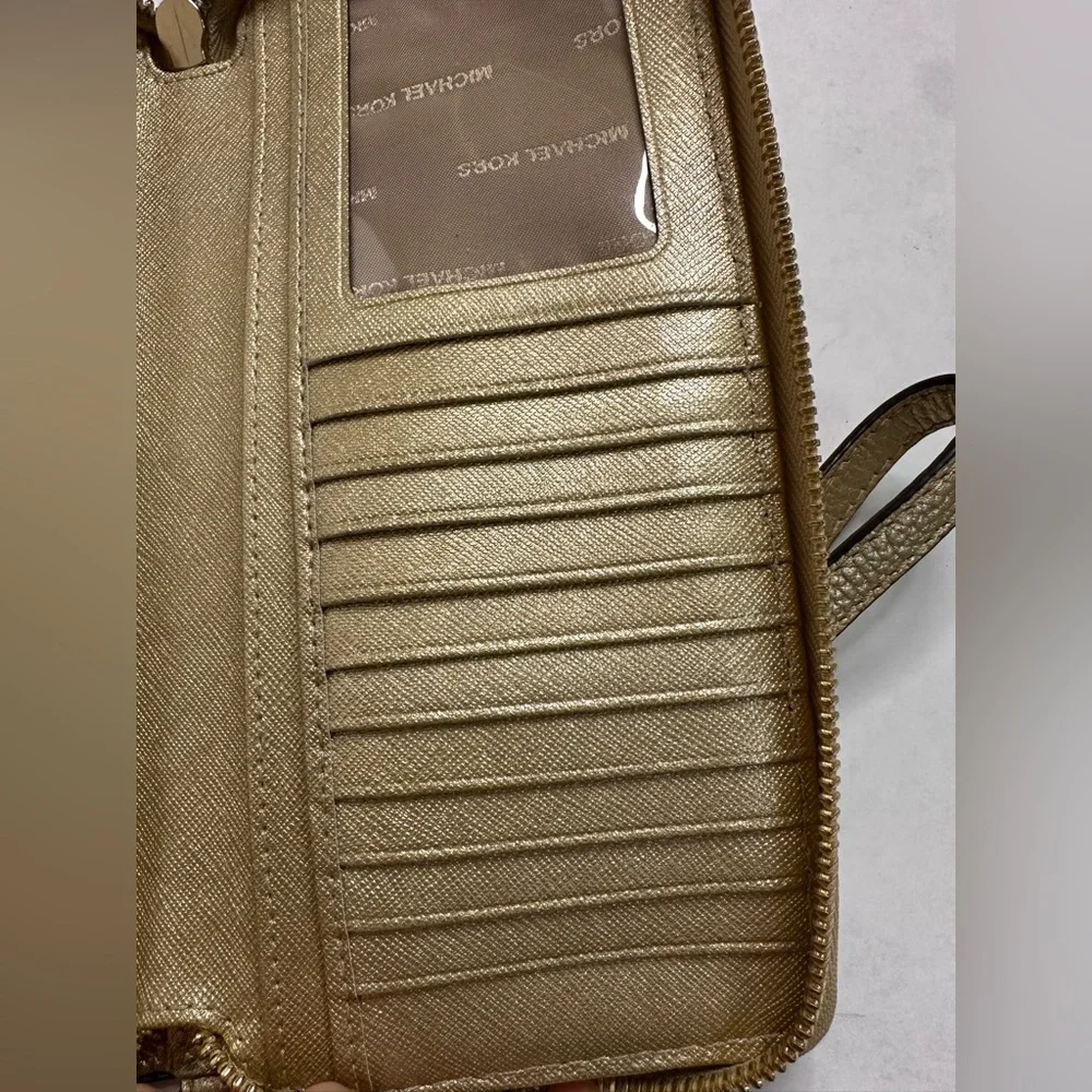 Michael Kors Gold Wristlet Clutch Wallet - Picture 8 of 10